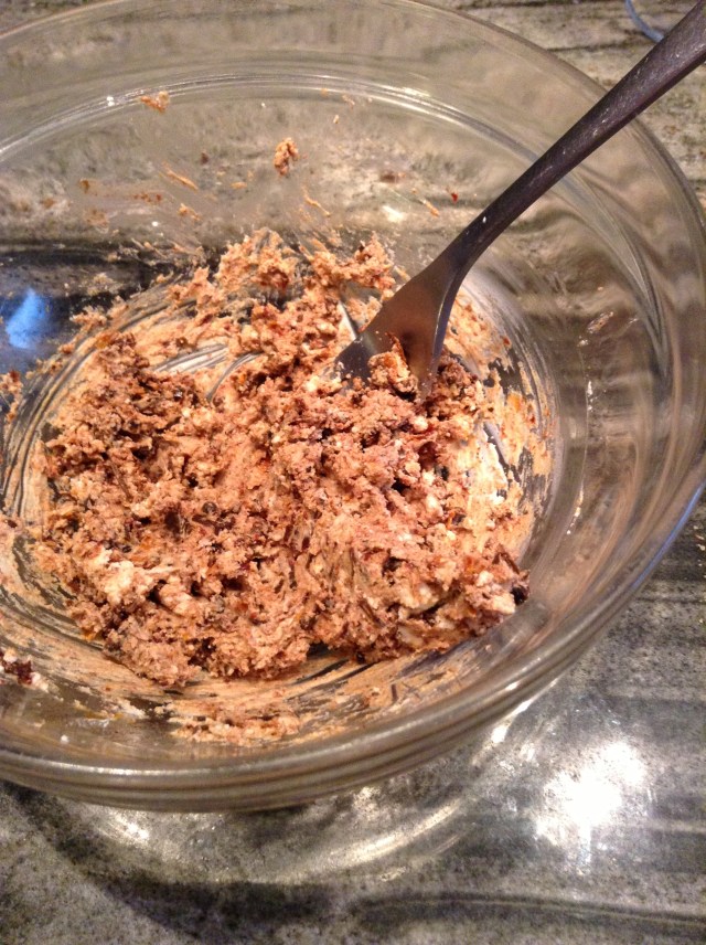 Goat Cheese and sun-dried tomato mixed